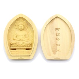 木彫 of Buddhist Buddha/Buddha 香合 阿弥陀如来 Tsuge