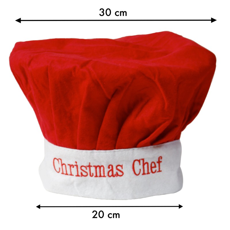 Adult Christmas Chef HAT Christmas Cook RED - 1 PC