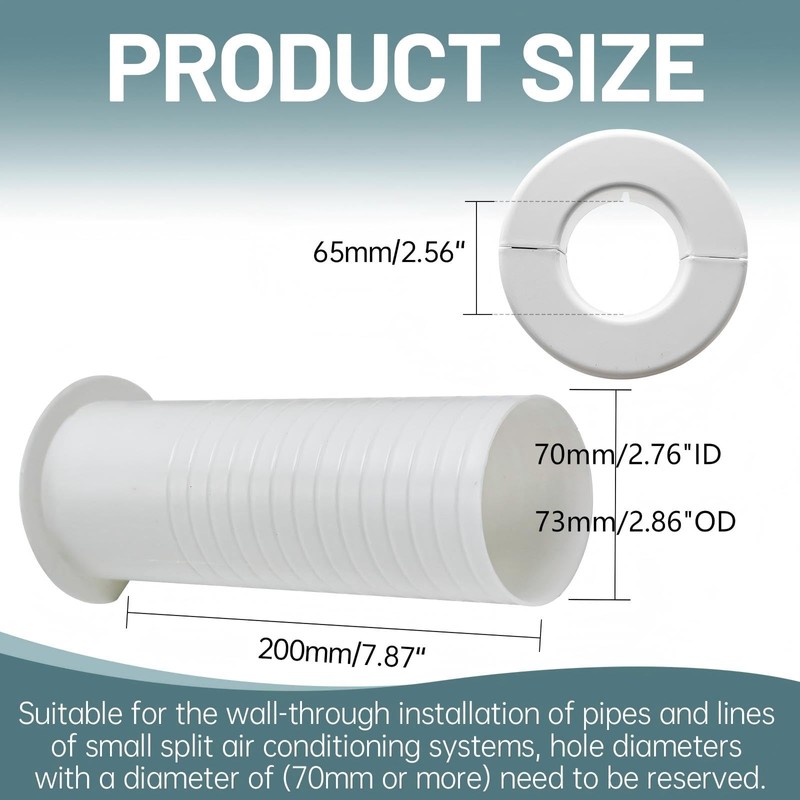 Exablo Mini Split Line Set Cover Wall Sleeve Kit -