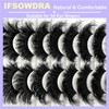 IFSOWDRA Mink Lashes Fluffy Wispy Cat Eye Dramatic 3D Lashes