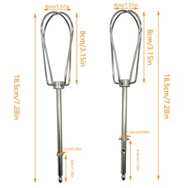 CHENNAN Pack of 2 Whisks for Hand Mixer, Whisk Replacement Whisk, High Quality Stainless Steel Replacement Whisk, with Four Wire Rods, Whisk Accessories for Stirring Unit, Food Processor (A)