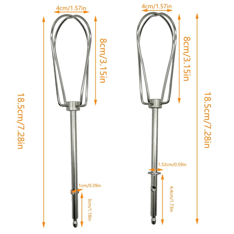 CHENNAN Pack of 2 Whisks for Hand Mixer, Whisk Replacement