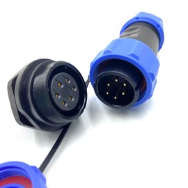 Connector Plug Aviation Plug SP21 6 Pin Solderless Aviation Plug IP68 Waterproof and Dustproof Aviation Plug for Outdoor Lamps Uses 500V 25A (12AWG Cable Screw Crimp)