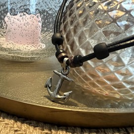 HANA LIMA Necklace Anchor Surfer Chain Leather Chain Surfer Necklace Men's Necklace Men's Necklace Women's Necklace, Leather, 0