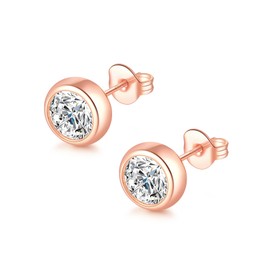 Augell Moissanite Diamond Stud Earrings, 1-2 Carat D Color VVS1 Clarity, Hypoallergenic 925 Sterling Silver with 18K Gold Plating, for Women & Men, Professional Lab Created, GRA Certified Luxury
