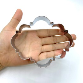 LILIAO Big Oval Plaque Cookie Cutter - 4.5 x 4 inches - Stainless Steel