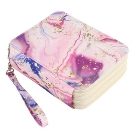 Lbxgap Portable Colored 72 Slots Pencil case Organizer with Printing Pattern for Watercolor Pens or Markers, Pencil Case Organizer for Artist