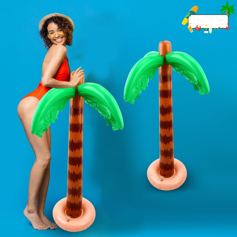 Cotiny 12 Pack 35 Inch Inflatable Palm Tree Large Swimming