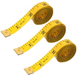 Ymapinc 3 Pack Clothes Measuring Tape, 60-inch Double-Sided Soft Measuring Tape for Body Sewing Flexible Cloth for Seamstress Fabric Clothing Tailors Ruler (Yellow)