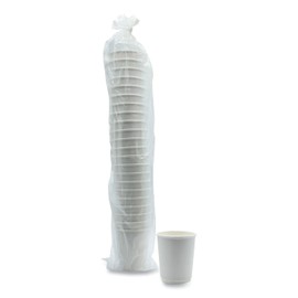 Boardwalk BWKDW8HCUP 8 oz. Double-Walled Paper Hot Cups - White (500/Carton)