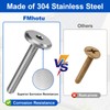 FMhotu Combo Sidewalk Screws Bolts, 304 Stainless Steel Hurricane Shutter