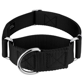 Country Brook Petz 1 1/2 Inch Martingale Heavy Duty Nylon Adjustable Dog Collar for Small, Medium, Large Breeds - Vibrant 17 Color Selection (Black, Large)