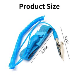 Anti Static Wrist Strap, Adjustable ESD Wristband Grounding Strap for Static Discharge, Reusable Anti-Static Wrist Band Prevents Static Electricity Build-up for PC Repair, Painting, Electronics Work