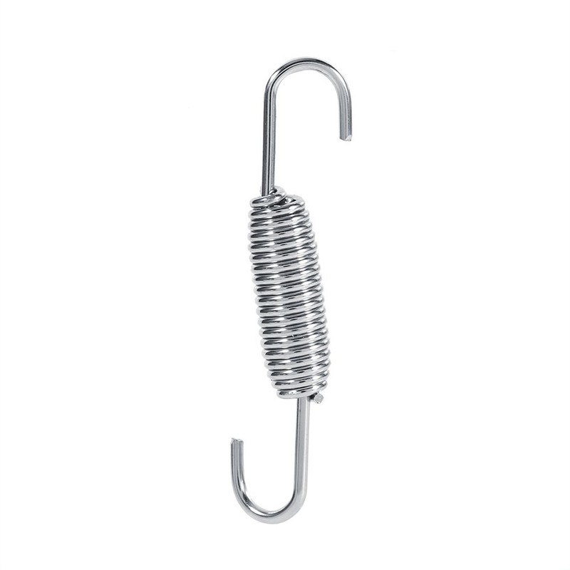 Qiilu 2x Motorcycle Exhaust System Fully Rotating Mounting Springs Stainless