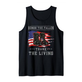 Memorial Day Honor the Fallen Thank the Living USA Flag Tank Top