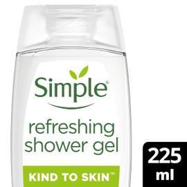 Simple Kind to Skin Refreshing Shower Gel pack of 6 body wash with natural cucumber extract for dry skin 225 ML