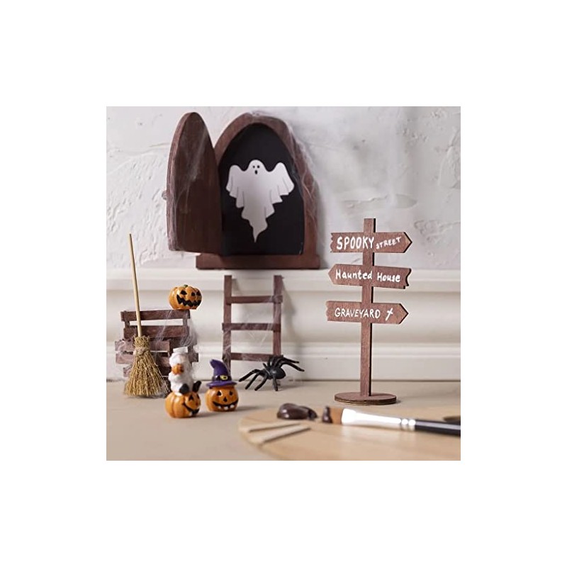 Gnome Door, Shovel and Broom, L 11 cm, Pack of