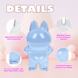 Transparent Doll Protective Case, Display Case for Plush Figure Doll with Hanging Design (Sit)