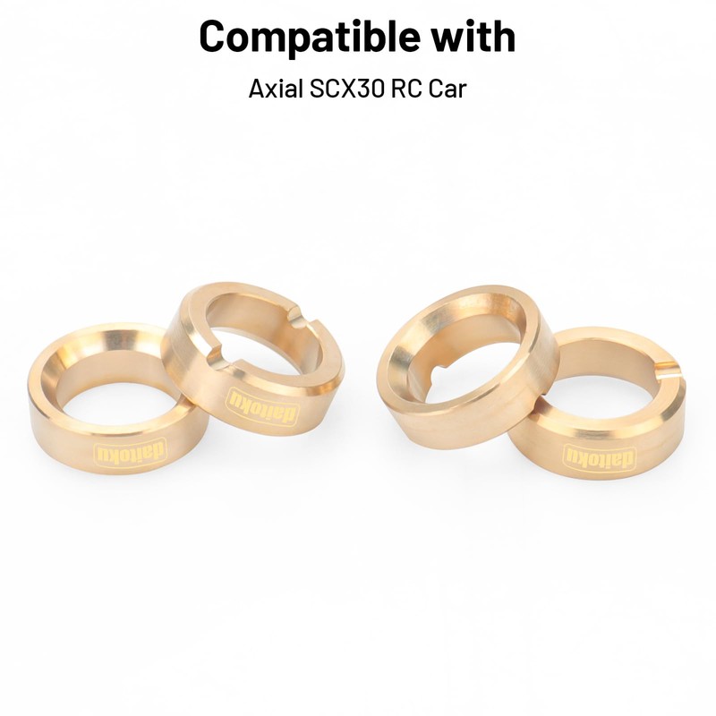 daitoku 4PCS Brass Wheel Weight, 3.3g Wheel Weights for Axial