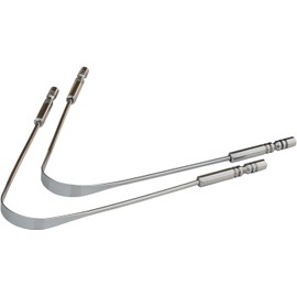 HealthGoodsIn - Juego de 2 limpiadores de lengua de acero inoxidable de grado quirúrgico Raspador de lengua de acero inoxidable para tratamiento del mal aliento naturalmente