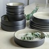Stone Lain Elica Stoneware 12-Piece Dinnerware, Plates and Bowls Sets,