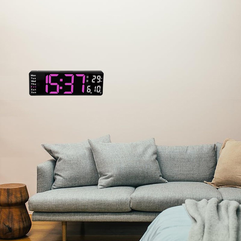 Gevvnss 13 Large Digital Wall Alarm Clock with Remote Control,LED