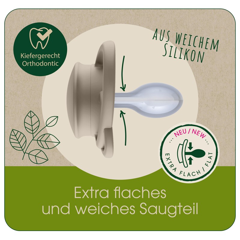 Skin & Tooth-Friendly nip Butterfly Light Dummy: Flat Teat, Soft