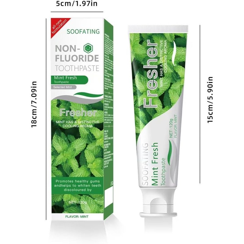 Non-Fluoride Toothpaste Mint or Aromatic Orange Flavour Cleaning Toothpaste Breath