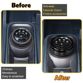 CHEAYAR Gear Shift Switch Button Ring Trim Cover Fit for Ford Maverick 2022, Aluminum Gear Shifting Knob Cover, Gear Shift Knob Cover Interior Gear Shifter Head Decoration Protection (Black)