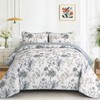 Anibedding King Size Quilt Sets Blue Floral Pattern Bespread Set,