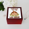 CafePress Welcome to The Log Cabin Memory Keepsake Jewelry Box,