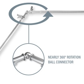 A&F Rod DÃ©cor - Ferero 13/16" 4-Sided Bay Window Curtain Rod 28-48 inch (Each Side) - Satin Nickel