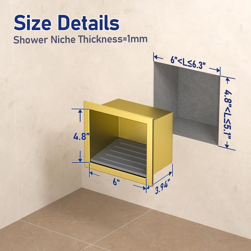 Shower Niche, Wall Shower Stool Niche for Bathroom