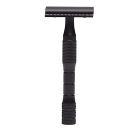 Maquinilla de afeitar premium de una sola hoja fácil de usar, hecha de latón, duradera y sostenible, 10,4 x 4 x 3 cm, color negro