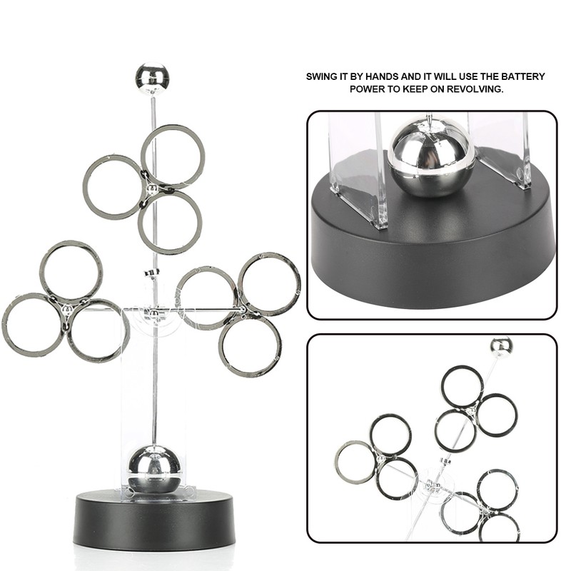 Electronic Perpetual Motion Revolving Celestial Model Kinetic Art Craft Desk