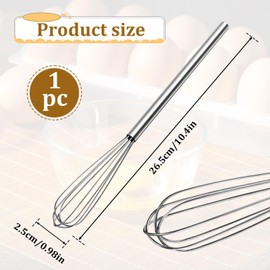 Mini Small Whisks For Cooking Long Handle Whisks Easy Stainless Steel Skinny Whisk Egg Beater Wire Strong Handles Silver Espresso Whisk For Cooking And Kitchen Gadget