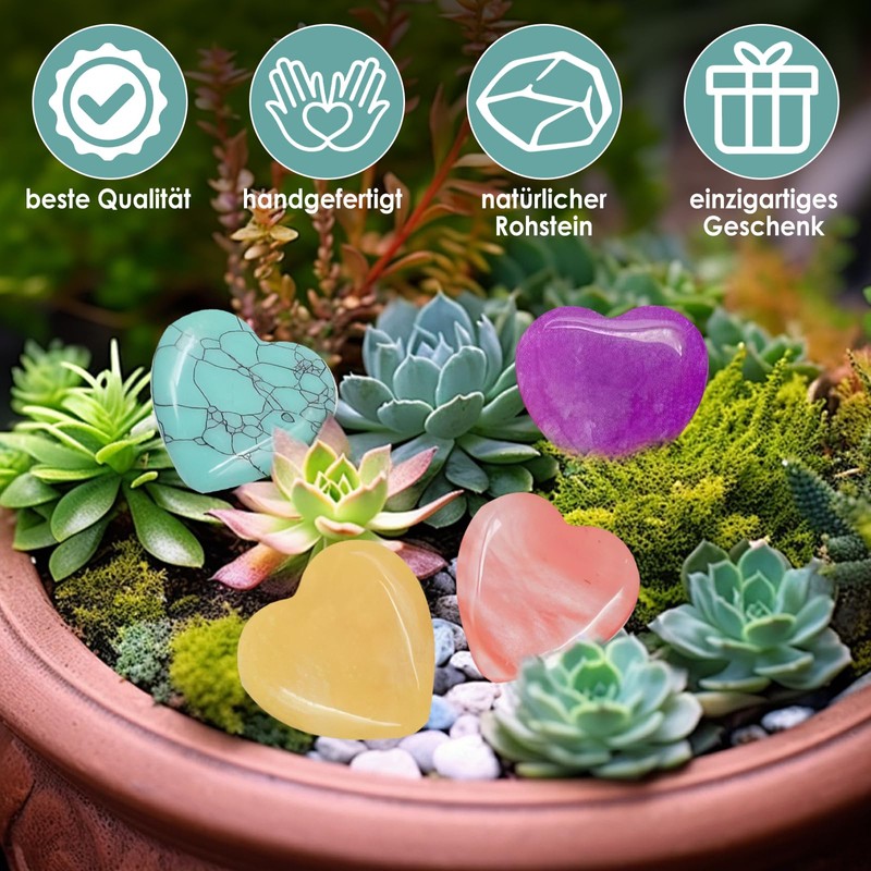 UICCVOKK Pack of 24 Lucky Charm Heart Made of Stone