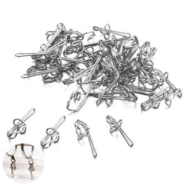 ArrErr 100 Pack Drapery Pins Curtain Hooks Replacement Metal Offset Sturdy Drapes Hook Drapery Clips Pinch Pleat Pin Hanging Buckle for Curtain Rings Sheer Panel Pleated Drapes Drapes Rings