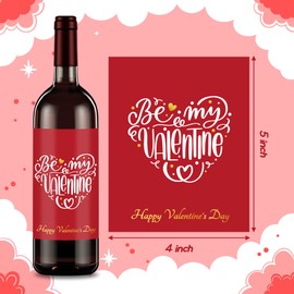 W1cwey Valentine’s Self-Adhesive Wine Label - 90pcs 9 Designs Valentine’s Day Wine Accessory Sets 4x5 Inch Self-Adhesive Bottle Label Stickers Gift Wraping Romantic Giftwrap Decor Lover's Birthday