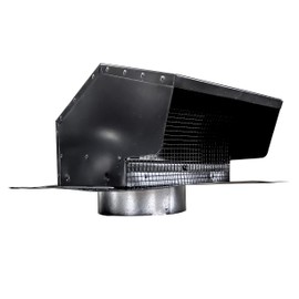 Builder's Best 84035 Galvanized Steel Roof Vent Cap with Damper & Removable Screen, 4" Diameter Collar, Black (New 2021)