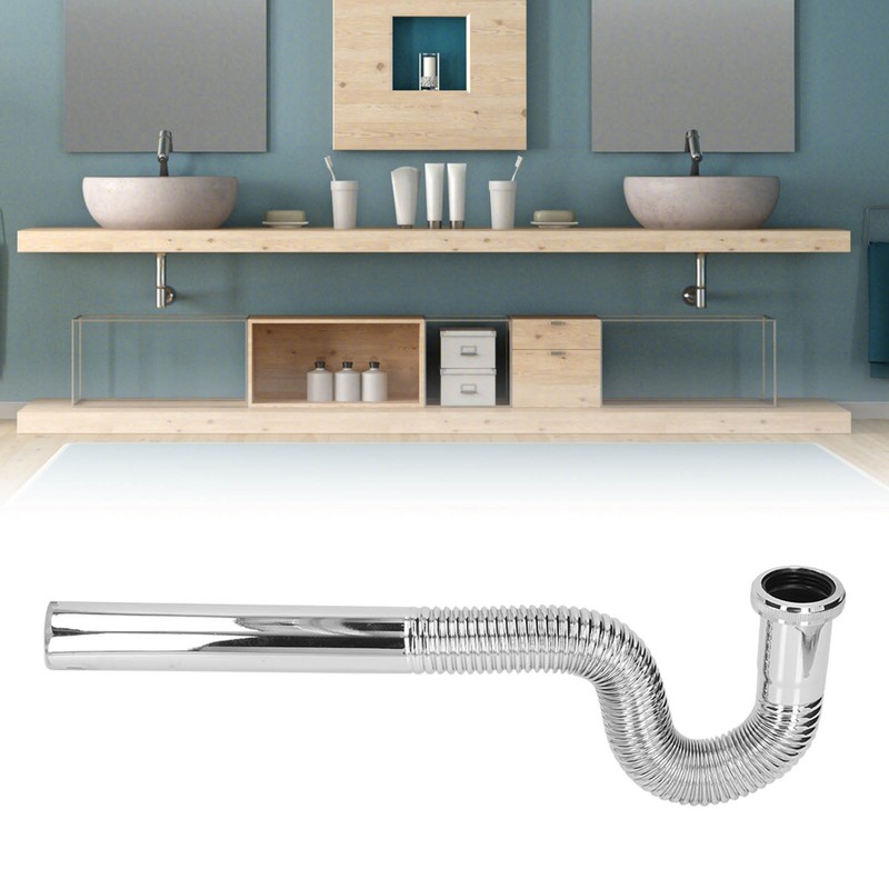 Brass Flexible P Trap Pipe Corrugated Decorative No Odor Bendable
