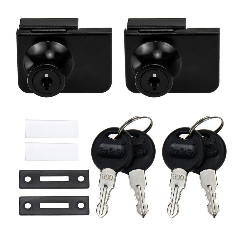 LC LICTOP Zinc Alloy No Drill Glass Door Lock Double