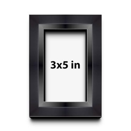 3x5 Inch Shadow Box Black Beveled Display Frame | 1.5 Inches Deep | 1 Inch Wide Moulding | Includes Shatter Resistant Acrylic Plexiglas, Acid-Free Backing and Hanging Hardware