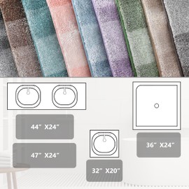 Yimobra Luxury Fluffy Bathroom Rug Mat, Extra Soft Comfortable Plush Absorbent Microfiber Bath Rugs, Thick Non Slip Shaggy Bath Mats for Bathroom Floor, Tub and Shower, Machine Wash, 32"x20", Blue