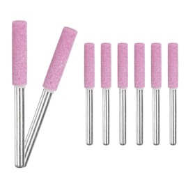 M METERXITY 8-Pack 5/32 Inch Titanium Plated Diamond Chainsaw Sharpener, High Hardness Grinding Stone Chainsaw Sharpening Kit for Electric Chainsaw Sharpener/Stone Carvings [3mm Pink]