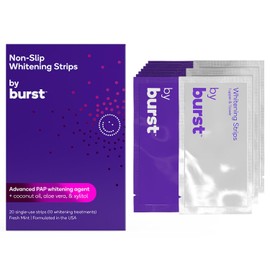 Burst Non-Slip Teeth Whitening Strips (20 Single-Use Strips/10 Whitening Treatments) | Fresh Mint | Fast Acting Advanced Pap Whitening Agent + Coconut Oil, Aloe Vera & Xylitol | Formulated in The USA