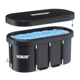HOROW Ice Bath Tub for Athletes with Cover 10 Gal Cold Plunge Tub for Recovery - 44.1"L x 26.77"W x 21.26"H