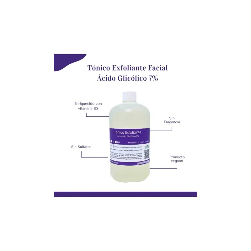 Ácido Glicólico 7% Tonico Facial Exfoliante A Granel 1 Lt