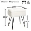 Leesingdo Vanity Stool Chair, Faux Teddy Fur Ottoman Foot Stool