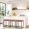 PHI VILLA Brown Bar Stools Set of 3-24 inch Counter
